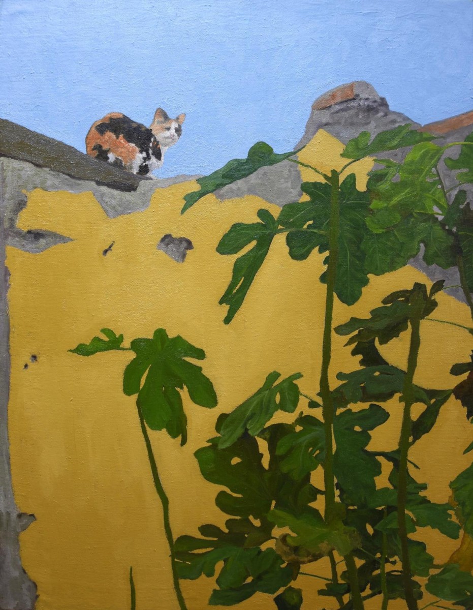 Cat on Yellow Wall I